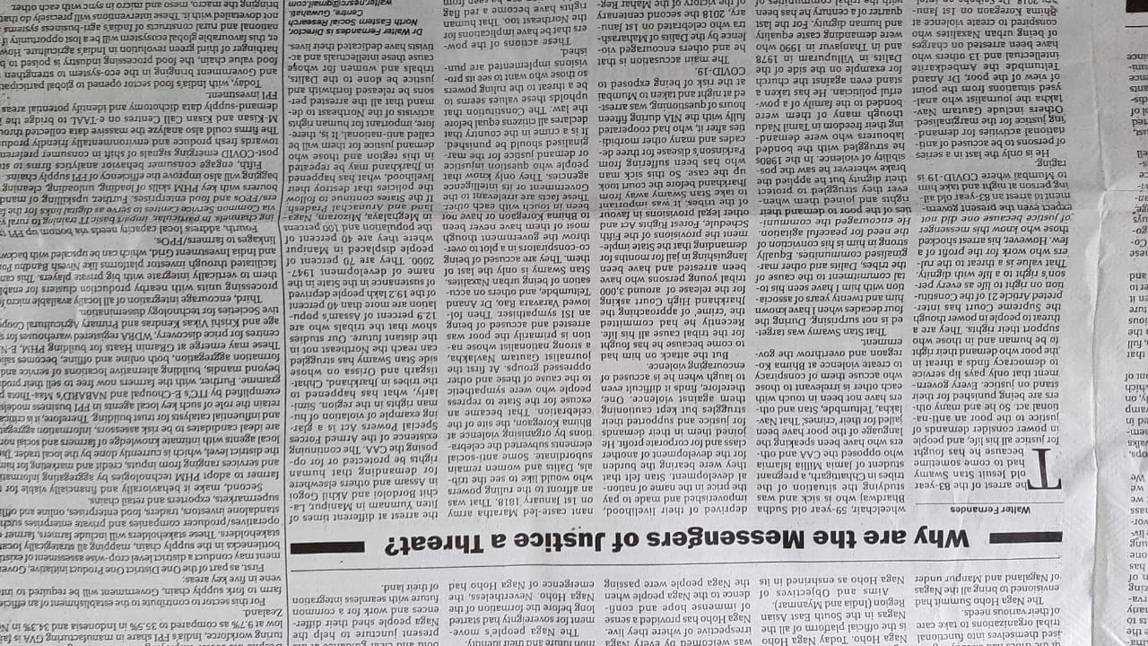 Walter's article in Eastern Mirror
