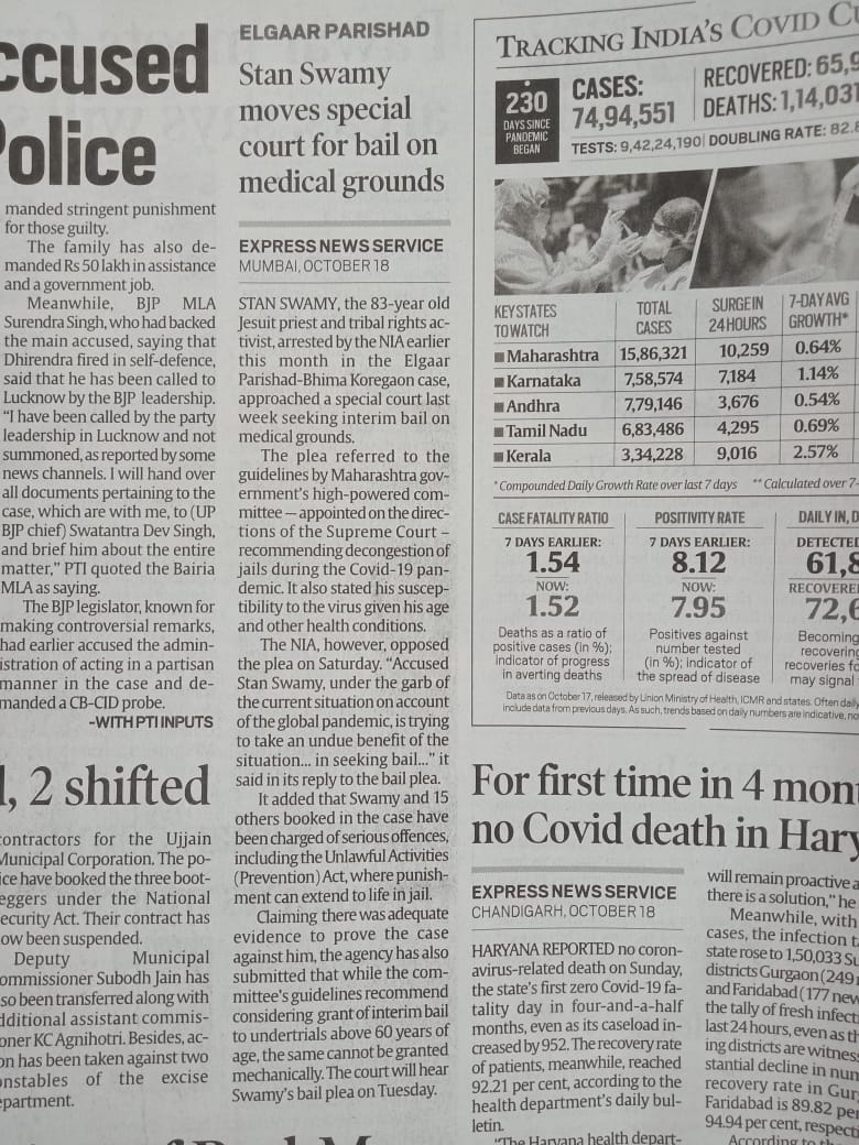 Indian Express Oct 19 2020