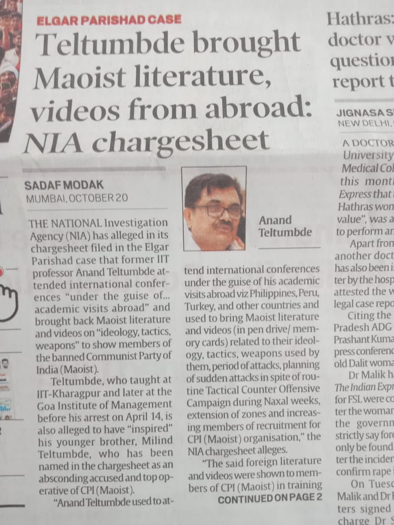 Indian Express, Mumbai, Oct 20, 2020