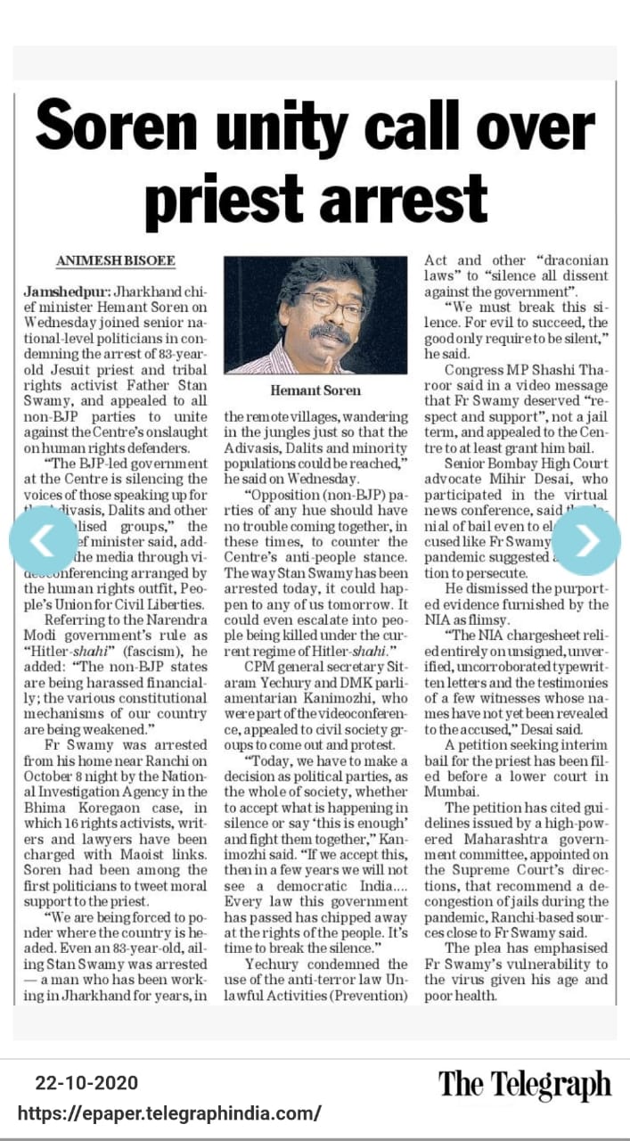 The Telegraph, Oct 22, 2020
