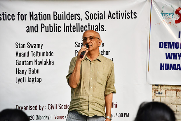 Harsh Mander at Jantar Mantar, Delhi
