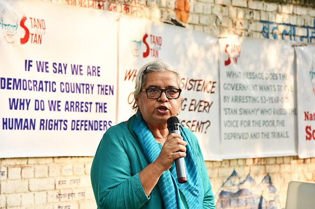 Shabnam Hashmi at Jantar Mantar, Delhi
